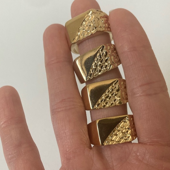 Vanessa Mooney gold stackable bold statement layering ring size 10 - Picture 2 of 3